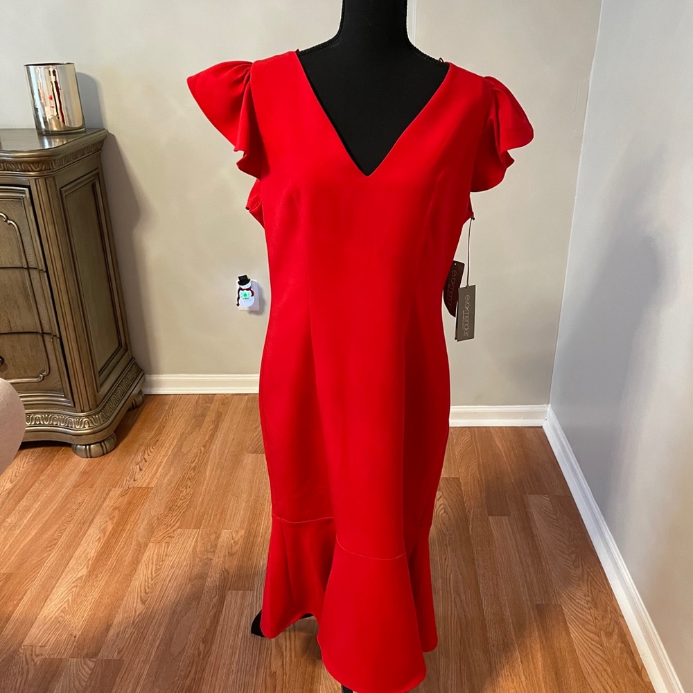Red dress.